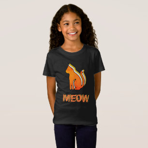 Camiseta Gato Cinto, Animal Laranja e Amarelo, Pop de Abstr