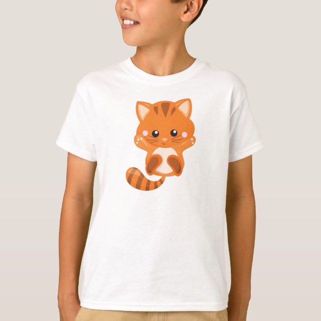Camiseta Gato Cinto, Gato Laranja, Gato Pequeno, Gatinho, G (Frente)