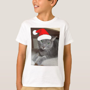 Camiseta Gato cinza Azul Russo de Natal