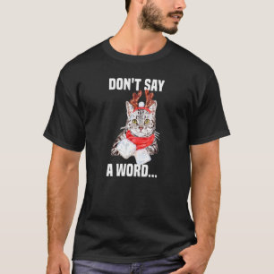 Camiseta Gato Cinza Fofo com Fantasia de Rena sem Palavras