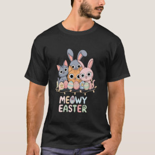 Camiseta Gato Coelho de Páscoa Gatos Feliz Primavera Animal