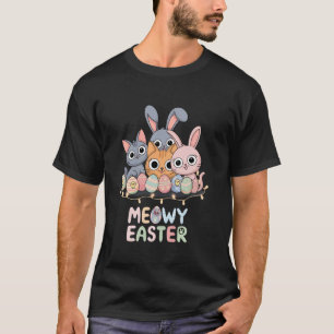Camiseta Gato Coelho de Páscoa Gatos Feliz Primavera Animal