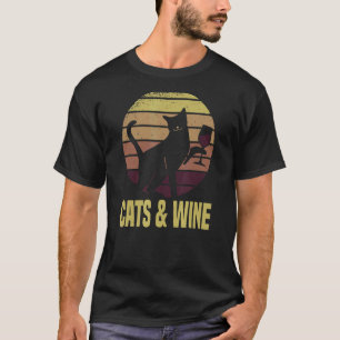 Camiseta Gato Colecionador de Vinho Tinto
