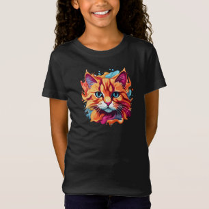 Camiseta Gato Colorido Bonito Face-87002