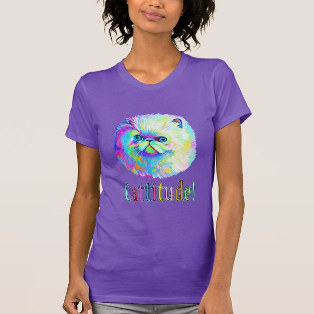Camiseta Gato colorido com Catitude (Frente)