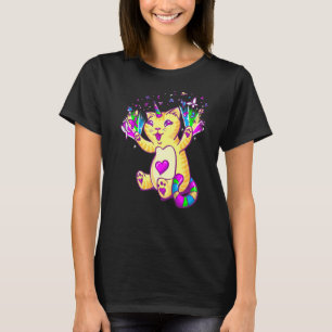 Camiseta Gato Colorido de Gato Colorido de Gato Adulto Unic