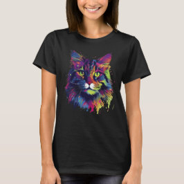 Camiseta Gato colorido de Maine-coon