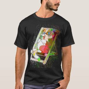 Camiseta Gato Colorido de Sorvete de Lixeira