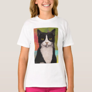 Camiseta Gato colorido do smoking