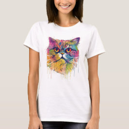 Camiseta Gato Colorido Exótico-de-shorthair