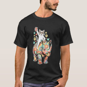 Camiseta Gato Colorido Festa Rave EDM Festival Noite C