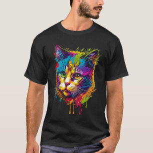 Camiseta Gato colorido fofo para gatinho  Kitty Colorida  3