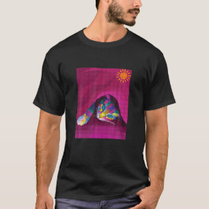 Camiseta Gato Colorido: Gato Colorido Amava Estilo de Pop