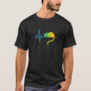 Camiseta Gato Colorido Silhueta de Arte de Linha do Batimen