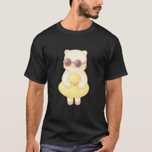 Camiseta Gato com Anel de Borracha de Pato