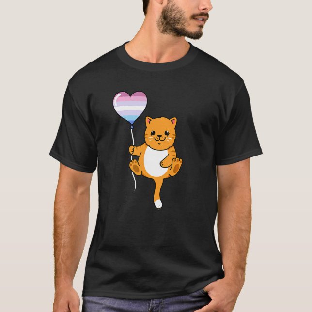 Camiseta Gato Com Balão Bigênero (Frente)