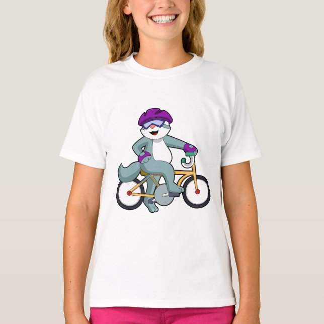 Camiseta Gato com Bicicleta (Frente)