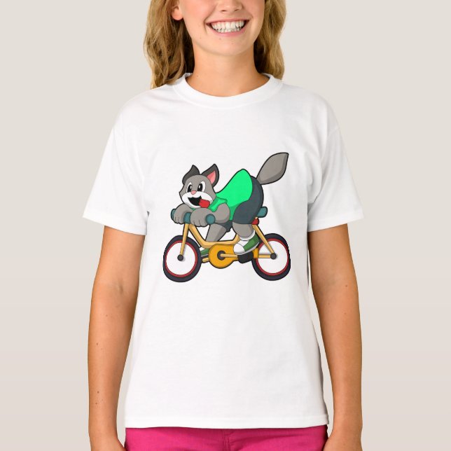 Camiseta Gato com Bicicleta (Frente)