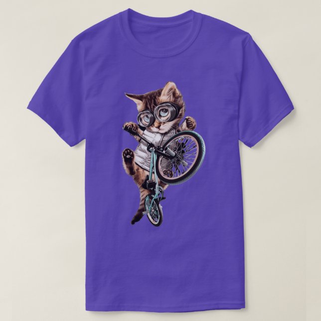 Camiseta Gato com bicicleta 1 (Frente do Design)