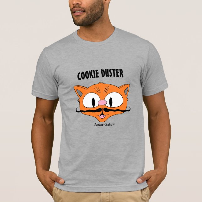Camiseta GATO COM BIGODE DE COOKIE Cartoon Engraçado (Frente)