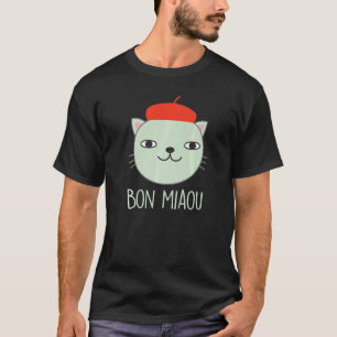 Camiseta Gato com Boina Francesa Gatinho com Chapéu Bon Mi