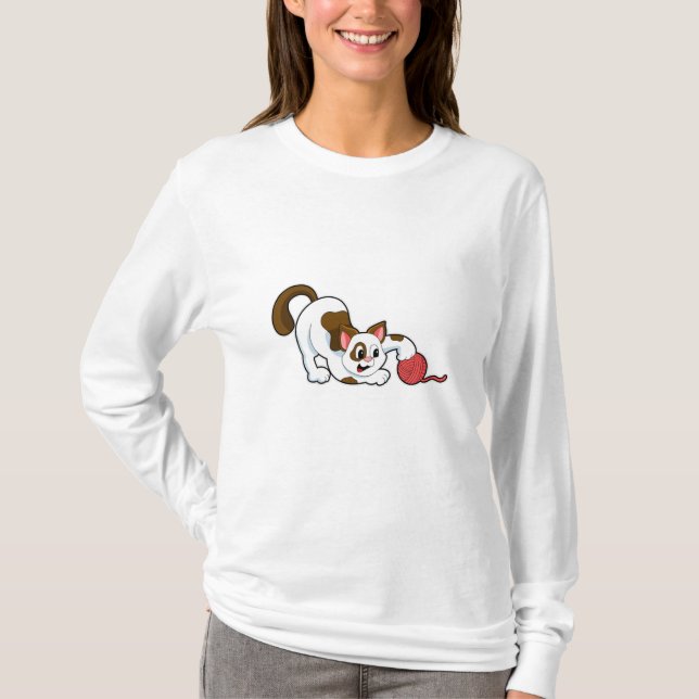 Camiseta Gato com Bola de Lã (Frente)