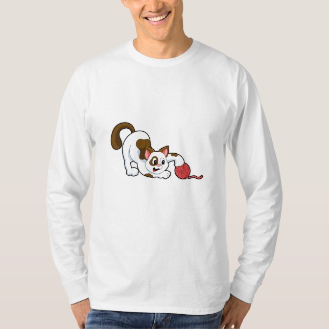 Camiseta Gato com Bola de Lã (Frente)