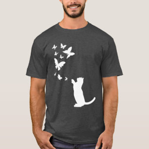 Camiseta Gato Com Borboletas Gato-Pato-Pato-Pato-Gato Cute 
