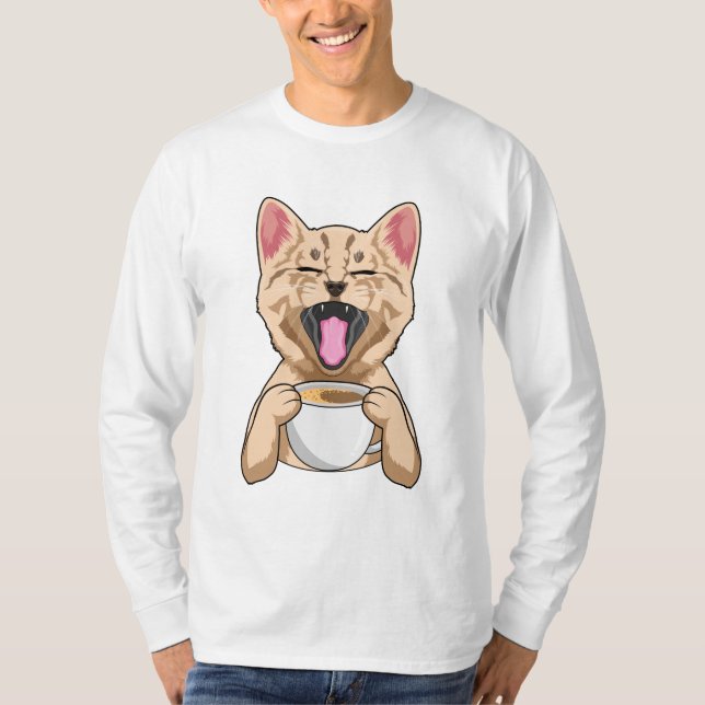 Camiseta Gato com café (Frente)