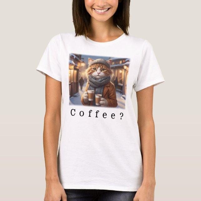 Camiseta Gato com café (Frente)