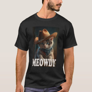 Camiseta Gato com chapéu de vaqueiro para gatos amantes Cat
