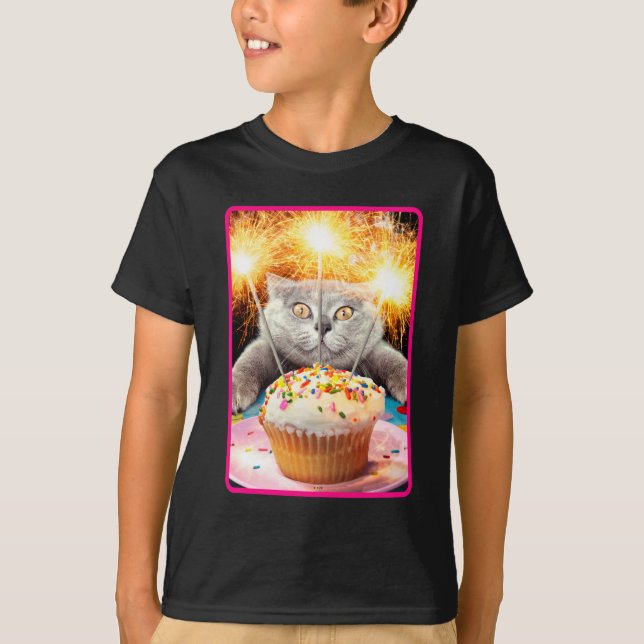 Camiseta Gato com Cupcake (Frente)