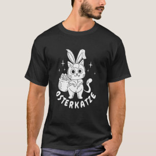 Camiseta Gato com fantasia de coelho da Páscoa, o gato da P