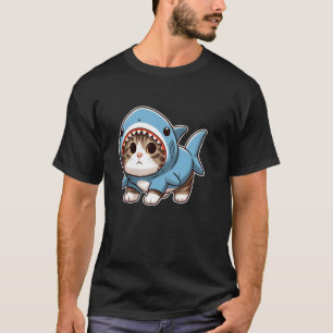 Camiseta Gato com Fantasia de Tubarão 3