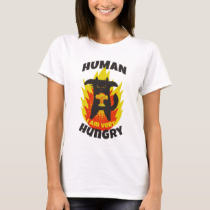 Camiseta Gato com fome. Gato engraçado. Gato malvado. Gato