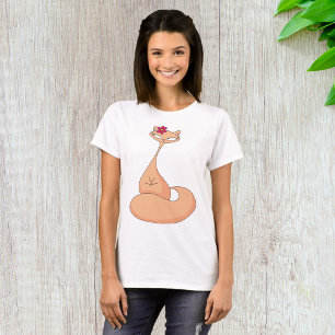 Camiseta Gato com Gatinho Kawaii Cute Flor