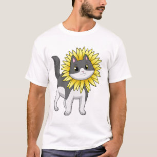 Camiseta Gato com girassol