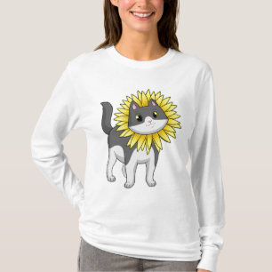 Camiseta Gato com girassol