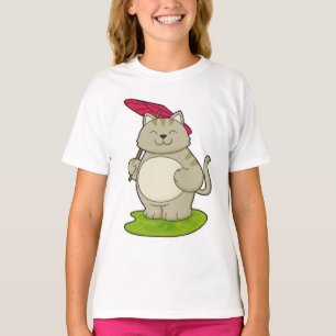 Camiseta Gato com guarda-chuva