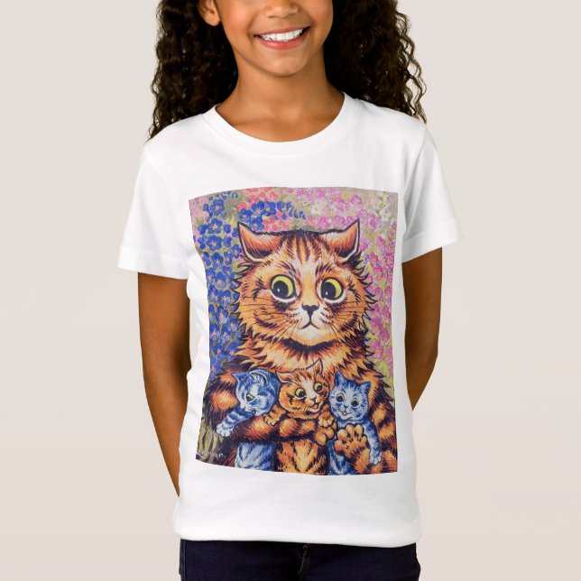 Camiseta Gato com Kittens, Louis Wain (Frente)