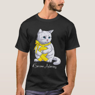Camiseta Gato com Laço Amarelo do Mês de Conscientização so