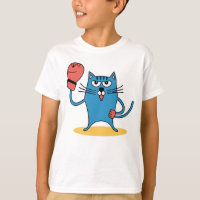 Gato com luvas de boxe