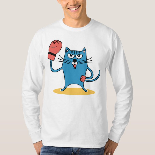 Camiseta Gato com luvas de boxe (Frente)