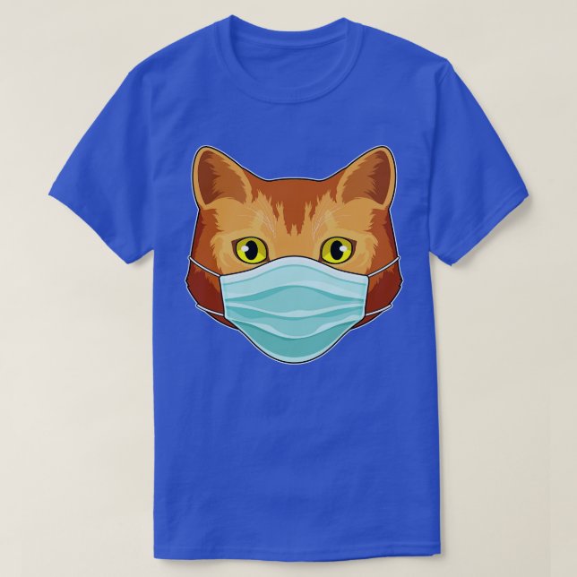 Camiseta Gato com máscara de rosto (Frente do Design)