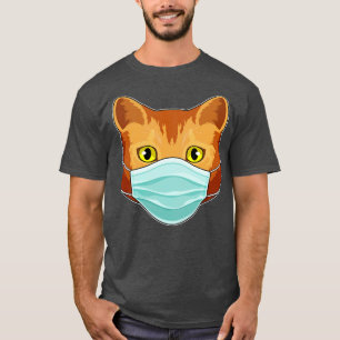 Camiseta Gato com máscara facial