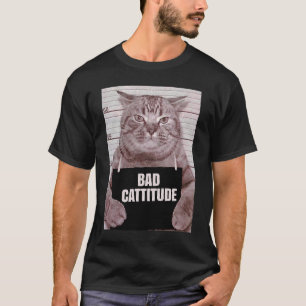 Camiseta Gato com Mau Caráter Foto de Gato