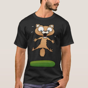 Camiseta Gato com Medo de Pepino Gatinho
