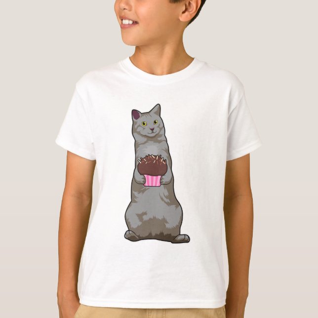 Camiseta Gato com Muffin (Frente)
