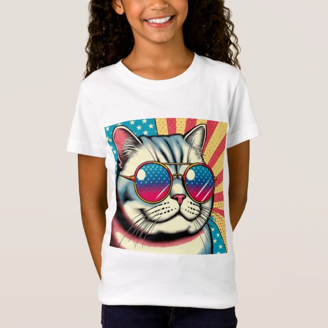 Camiseta Gato com óculos (Frente)