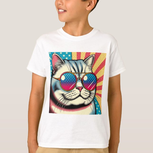 Camiseta Gato com óculos (Frente)